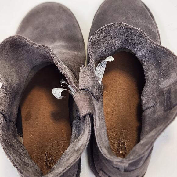 Ugg Women Classic Unlined Mini Boot Size 8 Gray Suede Ankle Bootie Slip On Shoes - Picture 7 of 9